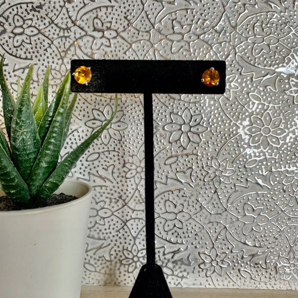 Citrine Studs Sterling Silver Genuine NWOT - Picture 3 of 6